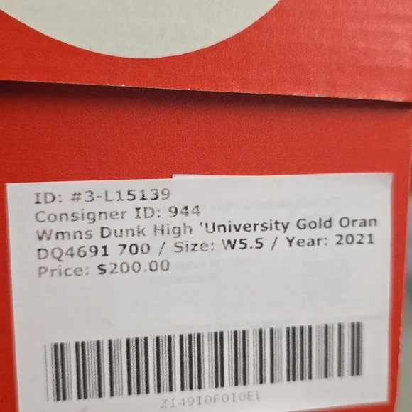 Nike Dunk High (2021) "University Gold" Women's Size 5.5 DQ4691 700 New - Picture 9 of 9